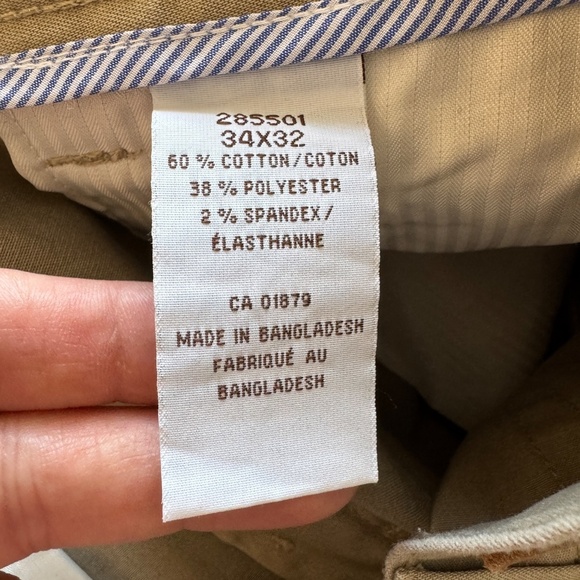 Perry Ellis Cottons Men's Chino Casual Dress‎ Pant Tan/Beige 34x32 Khaki Office - Picture 8 of 13
